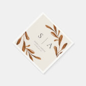 Elegante Blätter Hochzeit Serviette (Ecke)