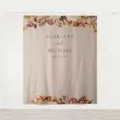 Elegante Blätter Hochzeit Wandteppich (Vorderseite)