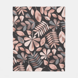 Elegante Blätter im Herbst: Pastellgeometrisch Fleecedecke