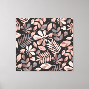 Elegante Blätter im Herbst: Pastellgeometrisch Leinwanddruck