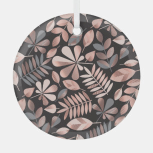 Elegante Blätter im Herbst: Pastellgeometrisch Ornament Aus Glas