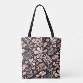 Elegante Blätter im Herbst: Pastellgeometrisch Tasche (Rückseite)