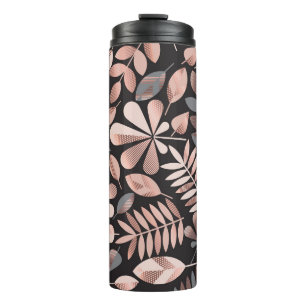 Elegante Blätter im Herbst: Pastellgeometrisch Thermosbecher