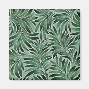 Elegante Blätter in Jade- und Meeresgrünschattieru Magnet