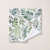 Elegante Blätter mit Aquarellfarben Badhandtuch Set (Waschlappen)