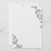 Elegante Blätter mit Babygiraffe und Spielzeug Einladung (Rückseite)