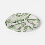 Elegante Blätter mit Hochzeiten von White Green Tr Pappteller (Schrägansicht)