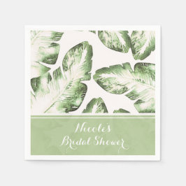 Elegante Blätter mit Hochzeiten von White Green Tr Serviette