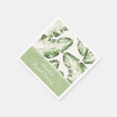 Elegante Blätter mit Hochzeiten von White Green Tr Serviette (Ecke)