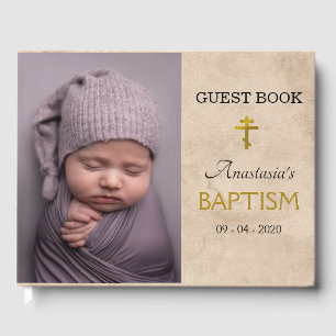Elegante Blätter Orthodoxe Christliche Taufe Gast  Gästebuch