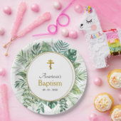 Elegante Blätter Orthodoxe Christliche Taufe Pappteller (Party)