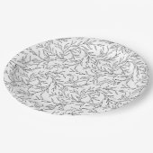 Elegante Blätter Pappteller (Schrägansicht)