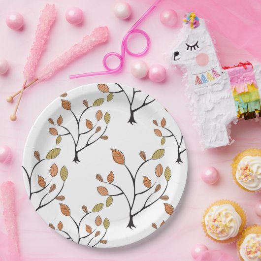 Elegante Blätter Pappteller (Party)