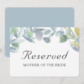 Elegante Blätter. Platzkarte für Hochzeiten reserv (Vorne/Hinten)