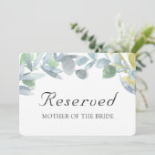 Elegante Blätter. Platzkarte für Hochzeiten reserv (Stehend Vorderseite)