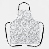 Elegante Blätter schwarz-weiß Schürze (Vorderseite)