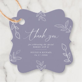 Elegante Blätter Soft Violet Vielen Dank für Ihre  Geschenkanhänger