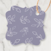 Elegante Blätter Soft Violet Vielen Dank für Ihre  Geschenkanhänger (Rückseite)