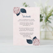 Elegante Blätter und rosa Blume Begleitkarte (Stehend Vorderseite)