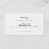 Elegante Blätter und schwarze Streifen - Innenarch Visitenkarte (Rückseite)