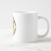 Elegante Blau-Blumenmuster-Keramik Jumbo-Tasse (Rechts)