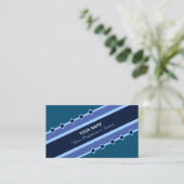 Elegante, blau gestreifte Visitenkarte (Stehend Vorderseite)
