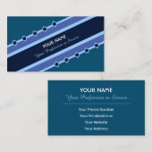 Elegante, blau gestreifte Visitenkarte (Vorne/Hinten)