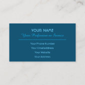 Elegante, blau gestreifte Visitenkarte (Rückseite)