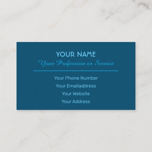 Elegante, blau gestreifte Visitenkarte (Rückseite)