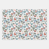 Elegante Blau Orange Grüne Blume Geschenkpapier Set (Vorderseite)