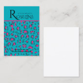 Elegante Blau- und rosa Leopard Print Display Card Visitenkarte (Vorne/Hinten)