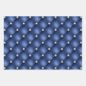 Elegante blau-weiße Diamant-Tufterns Geschenkpapier Set (Vorderseite 2)