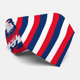 Elegante, blau-weiße rote Flagge gestreift Krawatte