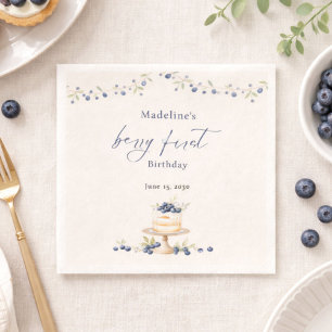 Elegante Blaubeer-Erstgeburtstagsfeier Serviette