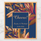 Elegante Blaubeeren Hochzeitsweinetikett Weinetikett (Einzelnes Label)