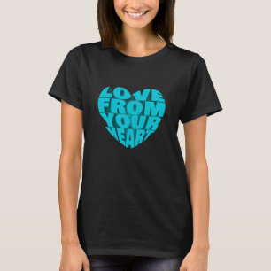Elegante, blaue 3D-Textdesign-Liebe aus Ihrem Herz T-Shirt
