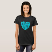 Elegante, blaue 3D-Textdesign-Liebe aus Ihrem Herz T-Shirt (Vorne ganz)