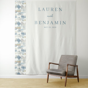 Elegante blaue abstrakte Berge Wandteppich