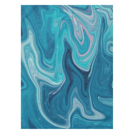 Elegante blaue abstrakte Tischdecke der (Vorderseite)