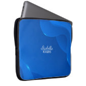 Elegante Blaue Abstrakte Waves mit individueller A Laptopschutzhülle (Vorne Rechts)