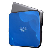 Elegante Blaue Abstrakte Waves mit individueller A Laptopschutzhülle (Vorderseite Links)