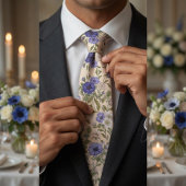 Elegante Blaue Anemonenblüte Krawatte