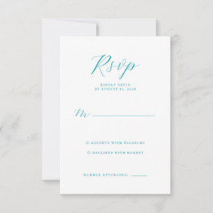 Elegante blaue Antwortkarte RSVP Karte
