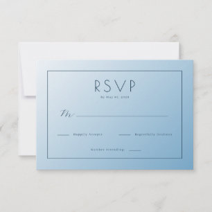 Elegante blaue Antwortkarte RSVP Karte