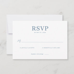 Elegante blaue Antwortkarte RSVP Karte