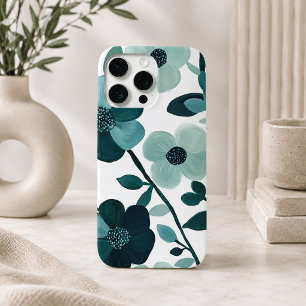 Elegante blaue Aqua-Blumen-Phone-Hülle Case-Mate iPhone Hülle