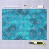 Elegante blaue Aqua-Schneeflocken Weihnachten Seidenpapier (Handwerk)