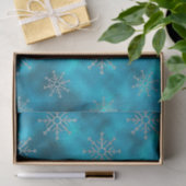 Elegante blaue Aqua-Schneeflocken Weihnachten Seidenpapier (Geschenk)