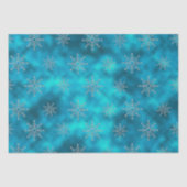Elegante blaue Aqua-Schneeflocken Weihnachten Seidenpapier (Vorderseite)