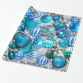 Elegante blaue Aqua Weihnachtsfeiertage Geschenkpapier (Ungerollt)